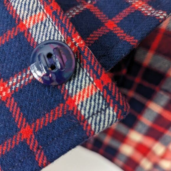 Pendleton Knockabouts 1960s Plaid Wool Shirt Blazer Red White Blue Made in USA - Picture 11 of 14